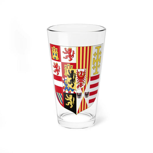 Arms of Charles II of Spain as Monarch of Naples and Sicily (Italy) (Coat of Arms) Pint Glass 16oz 16oz - Go Mug Yourself