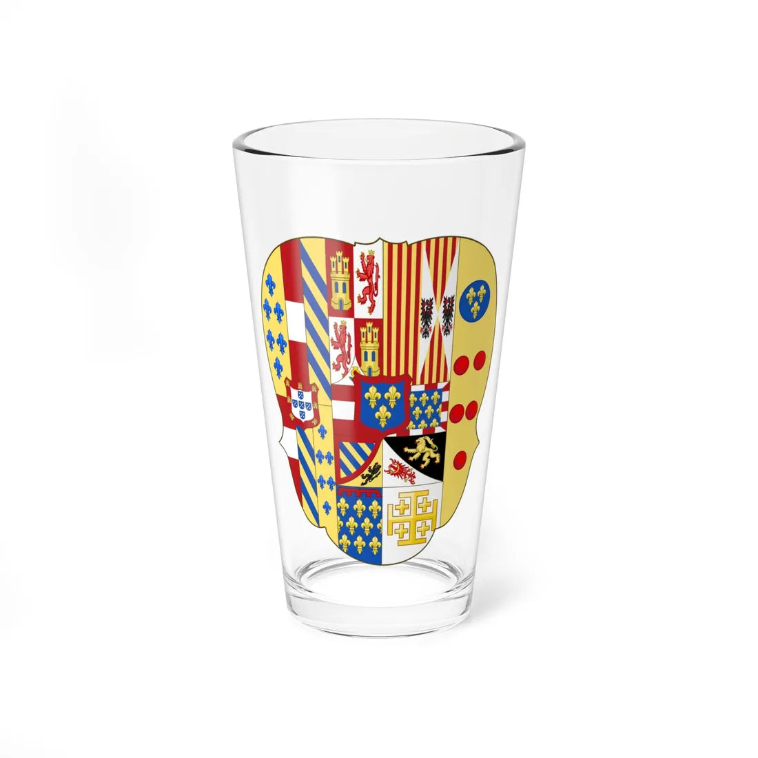 Arms of Infante Charles of Spain as King of Naples and Sicily (Italy) (Coat of Arms) Pint Glass 16oz 16oz - Go Mug Yourself
