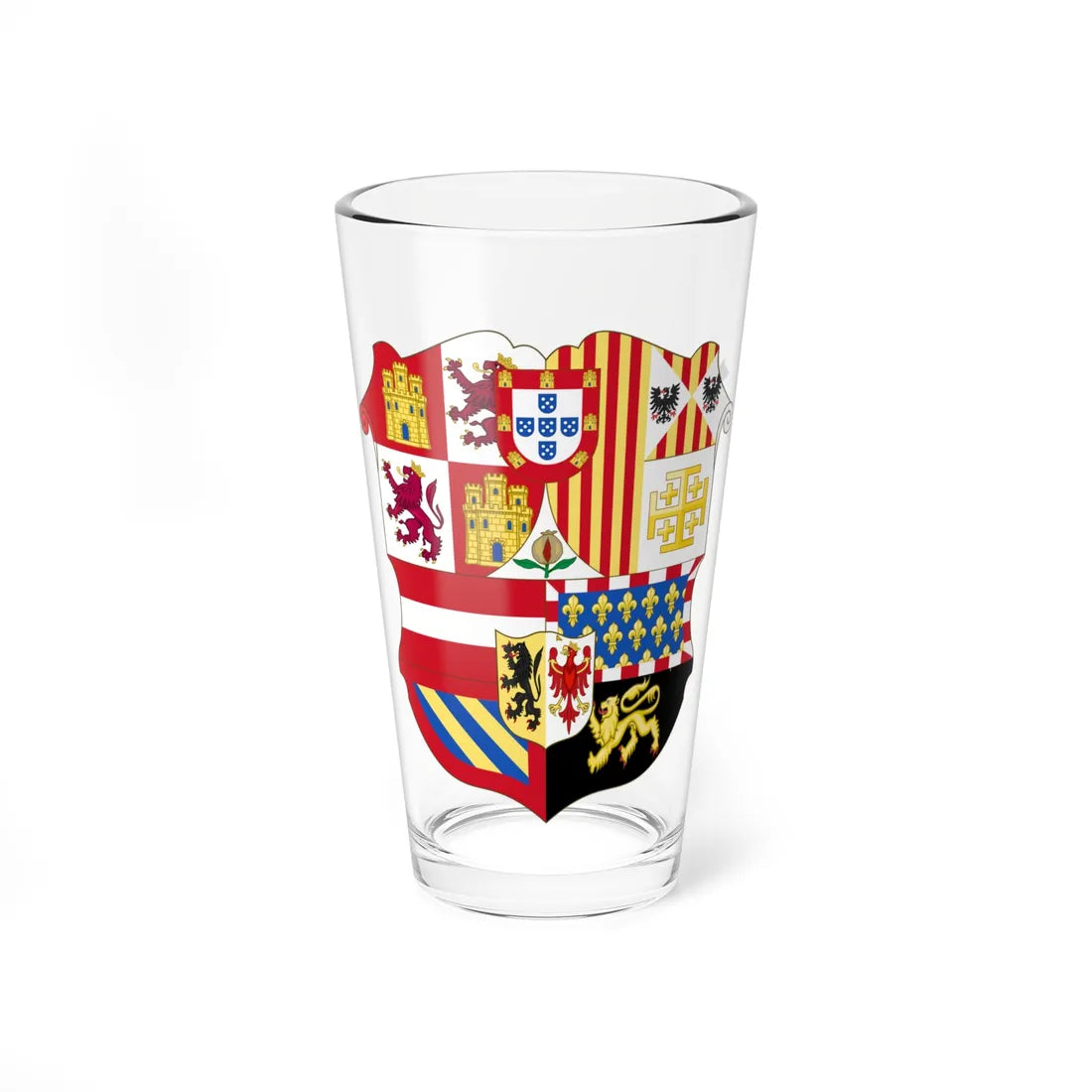 Arms of Philip III and Charles V of Naples 1650-1700 (Italy) (Coat of Arms) Pint Glass 16oz 16oz - Go Mug Yourself