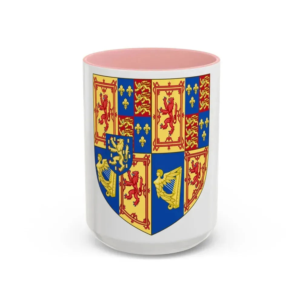 Arms of Scotland (1689-1694) - Accent Coffee Mug 15oz Pink - Go Mug Yourself