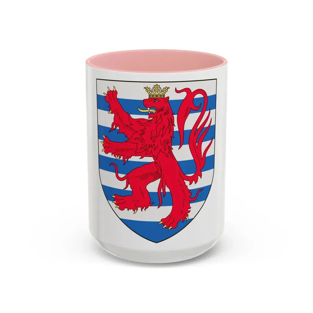 Arms of the Count of Luxembourg - Accent Coffee Mug 15oz Pink - Go Mug Yourself