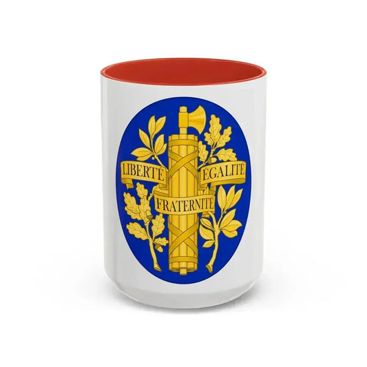 Arms of the French Republic - Accent Coffee Mug 15oz Red - Go Mug Yourself