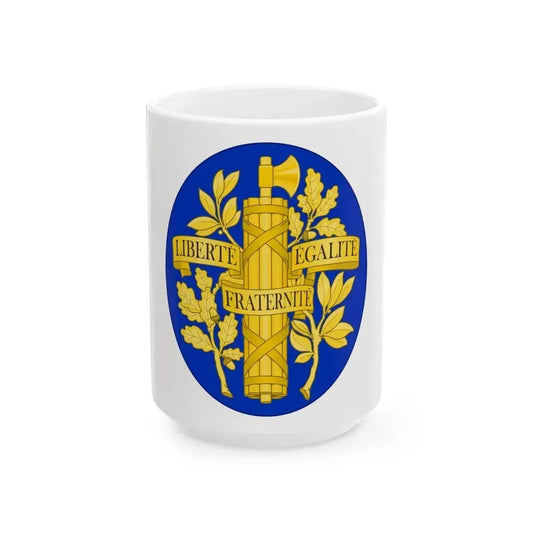 Arms of the French Republic - White Coffee Mug 15oz - Go Mug Yourself