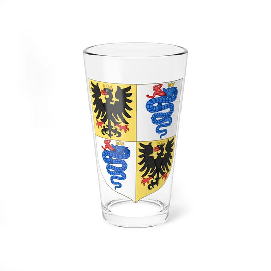 Arms of the House of Sforza (Italy) (Coat of Arms) Pint Glass 16oz 16oz - Go Mug Yourself