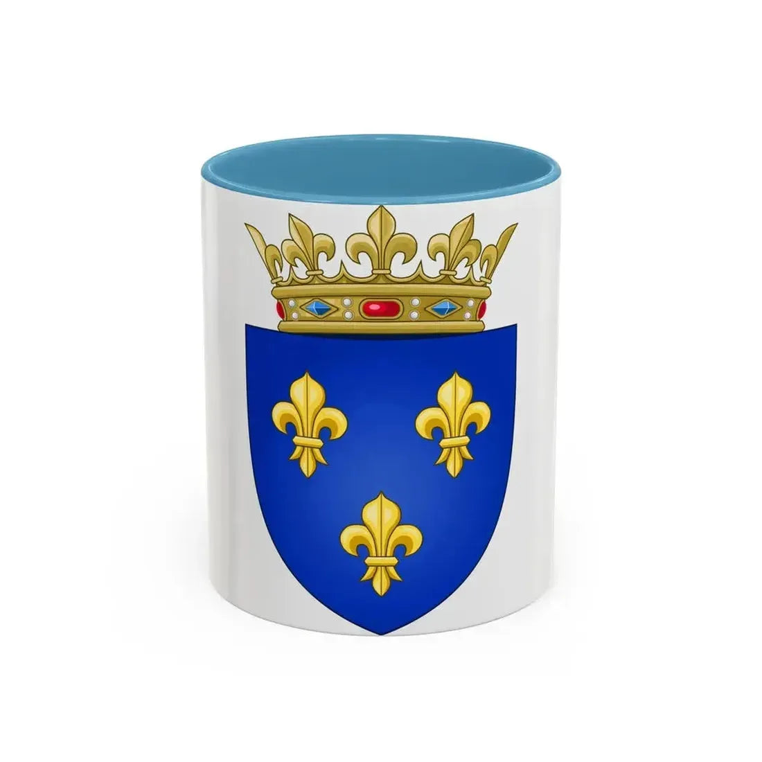 Arms of the Kingdom of France (Moderne) - Accent Coffee Mug 11oz Light Blue - Go Mug Yourself