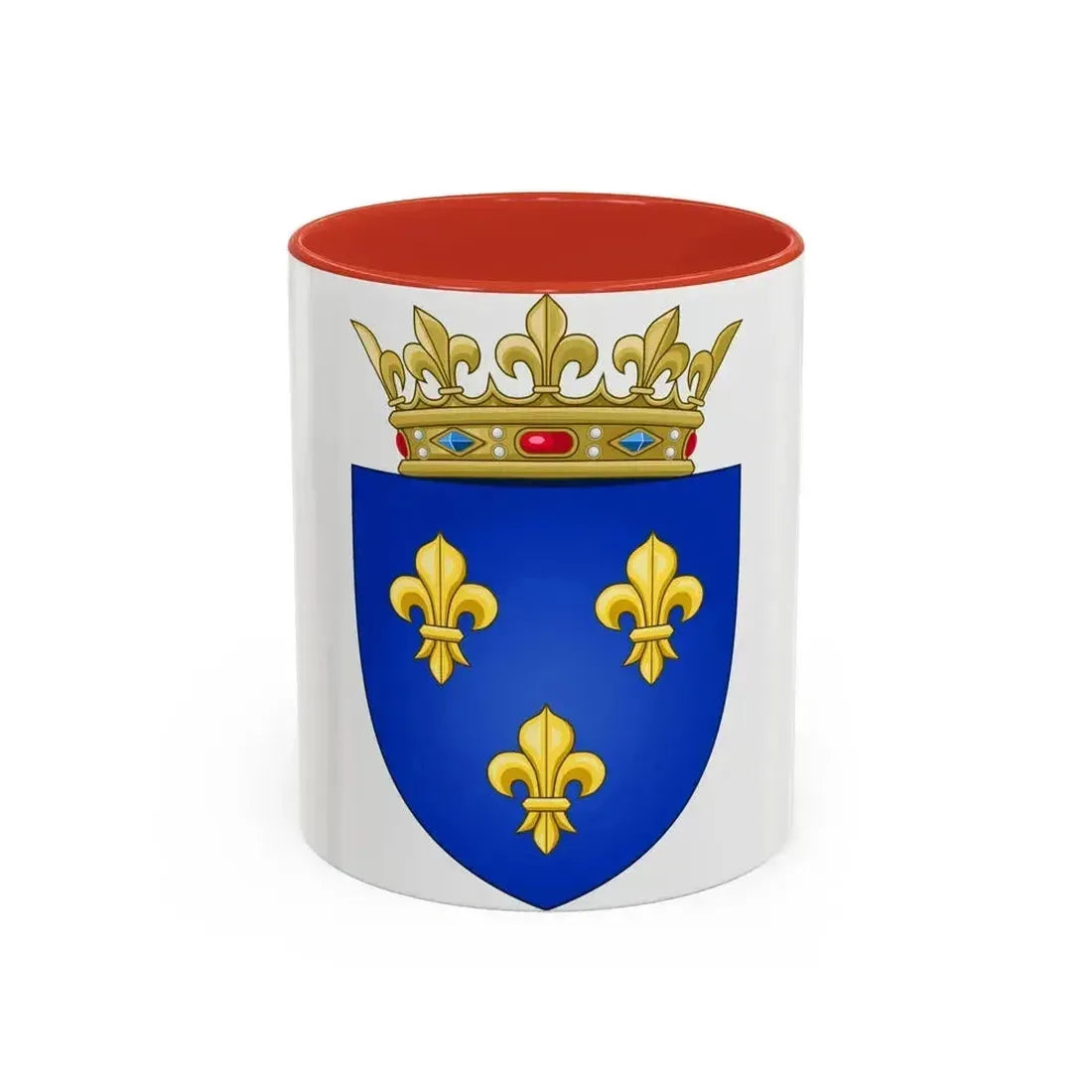Arms of the Kingdom of France (Moderne) - Accent Coffee Mug 11oz Red - Go Mug Yourself