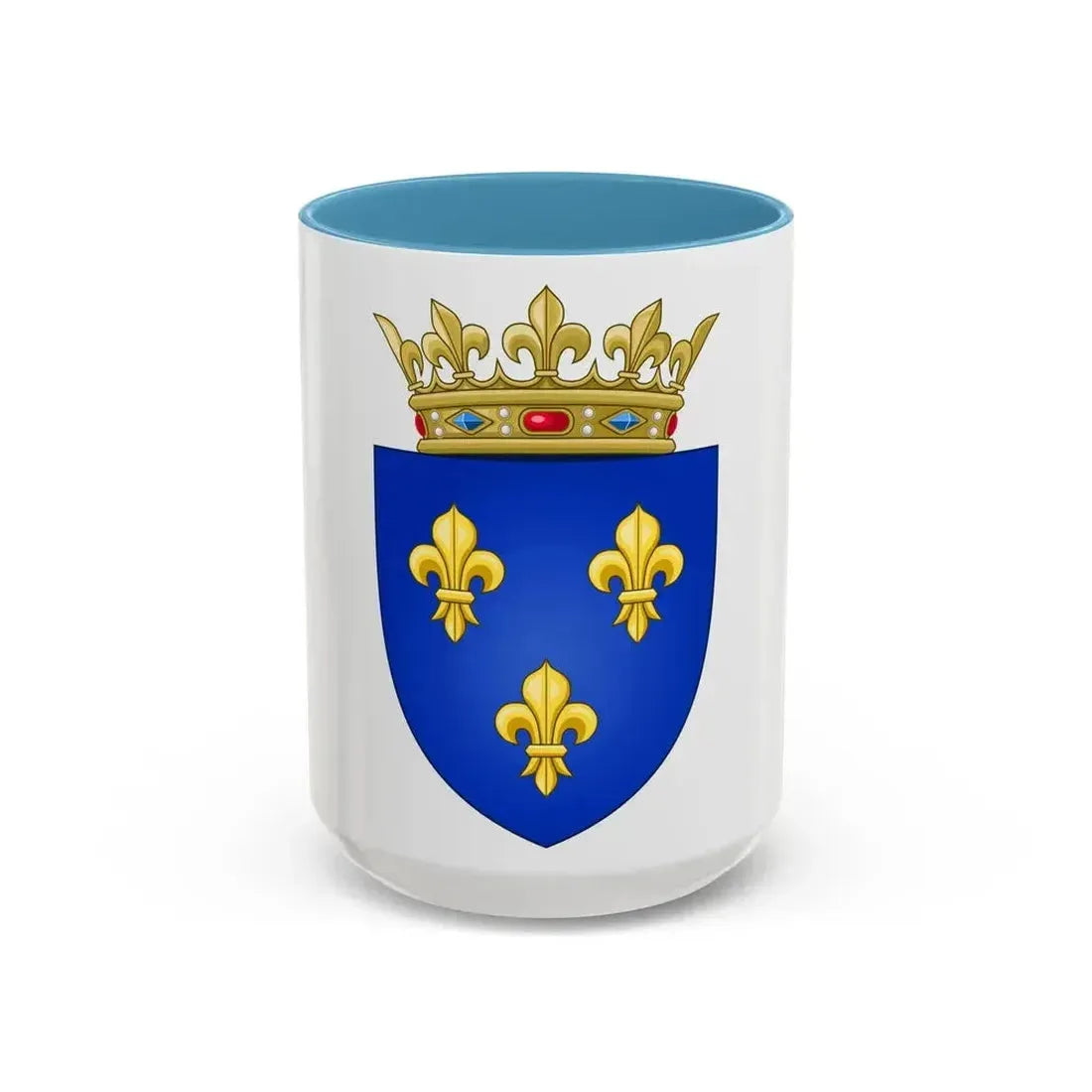 Arms of the Kingdom of France (Moderne) - Accent Coffee Mug 15oz Light Blue - Go Mug Yourself
