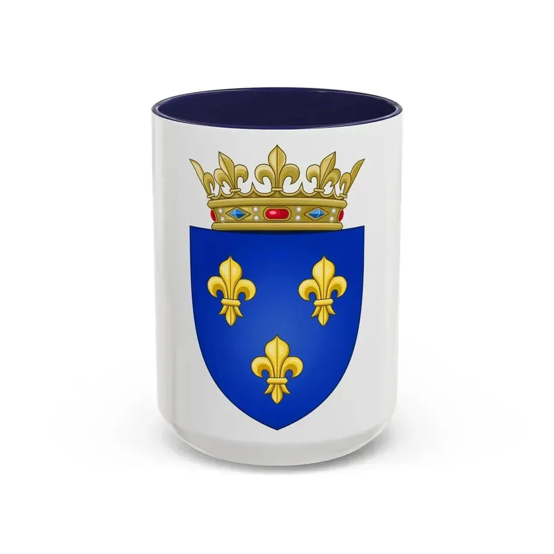 Arms of the Kingdom of France (Moderne) - Accent Coffee Mug 15oz Navy - Go Mug Yourself