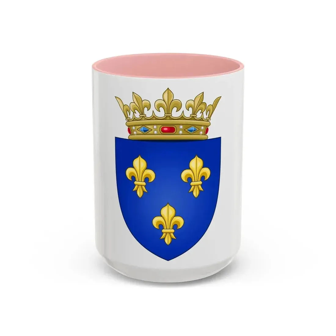 Arms of the Kingdom of France (Moderne) - Accent Coffee Mug 15oz Pink - Go Mug Yourself