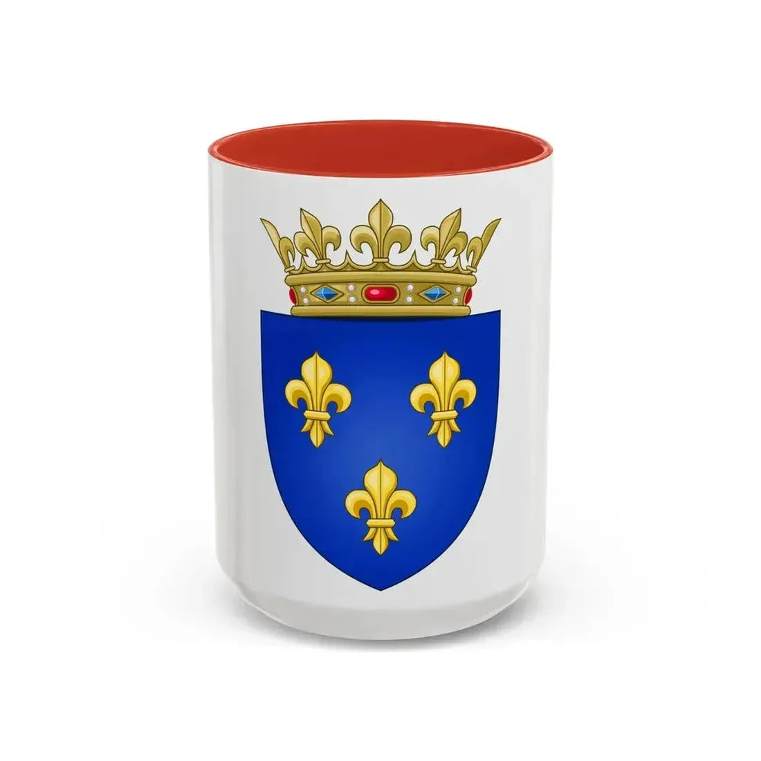 Arms of the Kingdom of France (Moderne) - Accent Coffee Mug 15oz Red - Go Mug Yourself