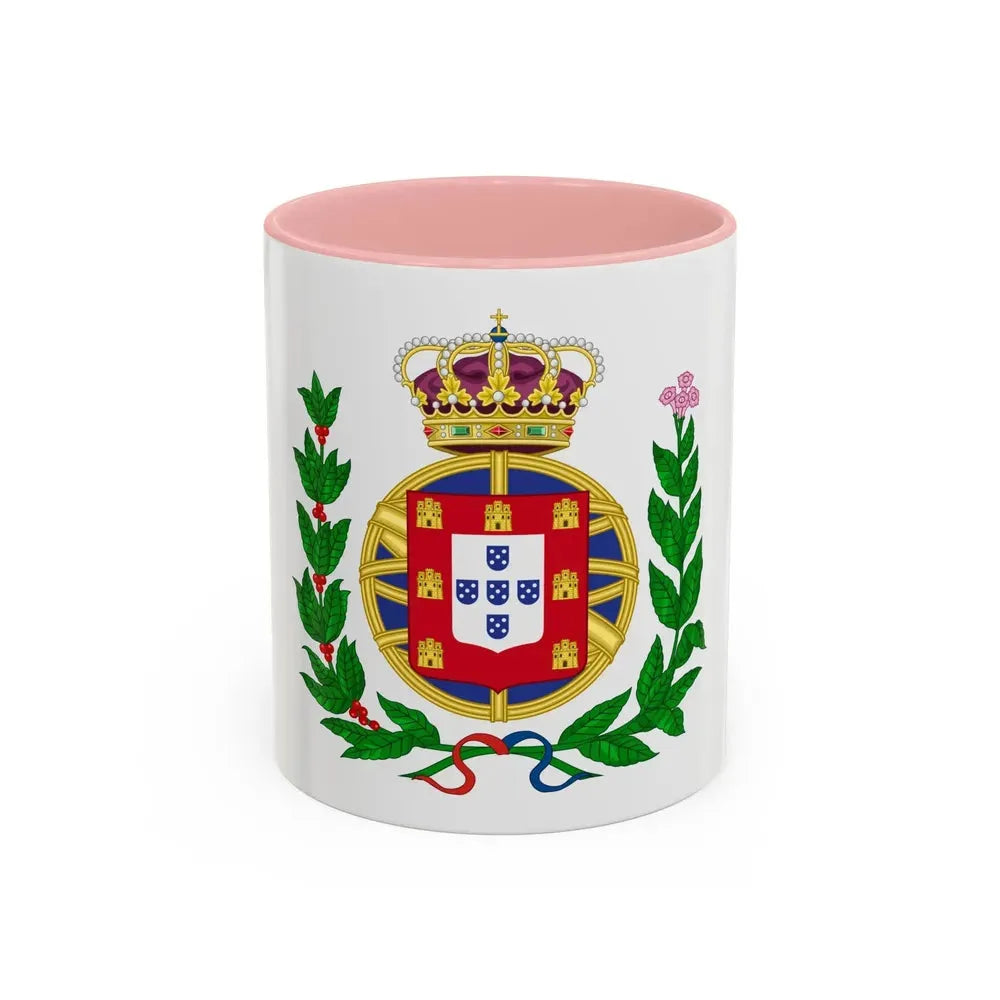 Arms of the United Kingdom of Portugal, Brazil and the Algarves (1815-1825) - Accent Coffee Mug 11oz Pink - Go Mug Yourself
