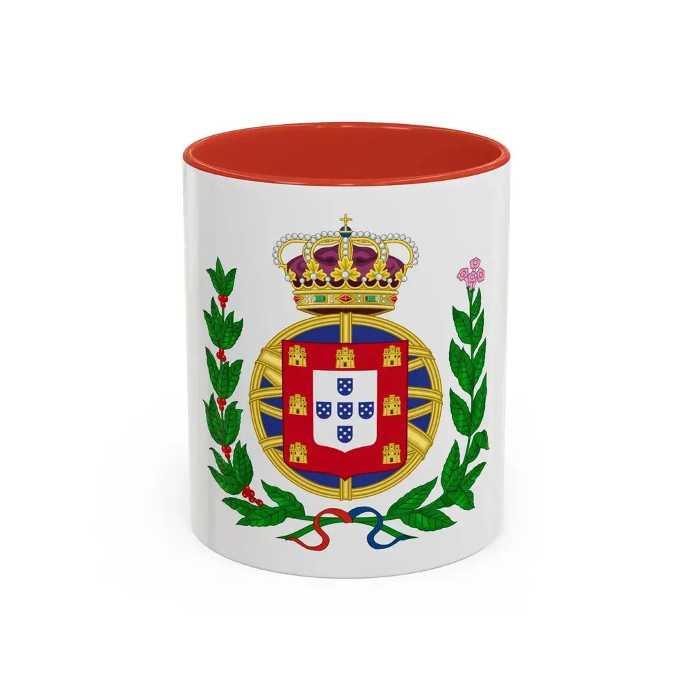 Arms of the United Kingdom of Portugal, Brazil and the Algarves (1815-1825) - Accent Coffee Mug 11oz Red - Go Mug Yourself