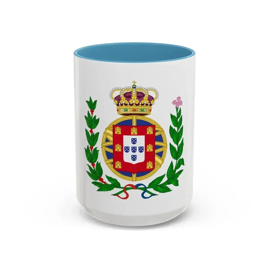 Arms of the United Kingdom of Portugal, Brazil and the Algarves (1815-1825) - Accent Coffee Mug 15oz Light Blue - Go Mug Yourself