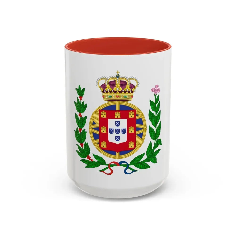Arms of the United Kingdom of Portugal, Brazil and the Algarves (1815-1825) - Accent Coffee Mug 15oz Red - Go Mug Yourself