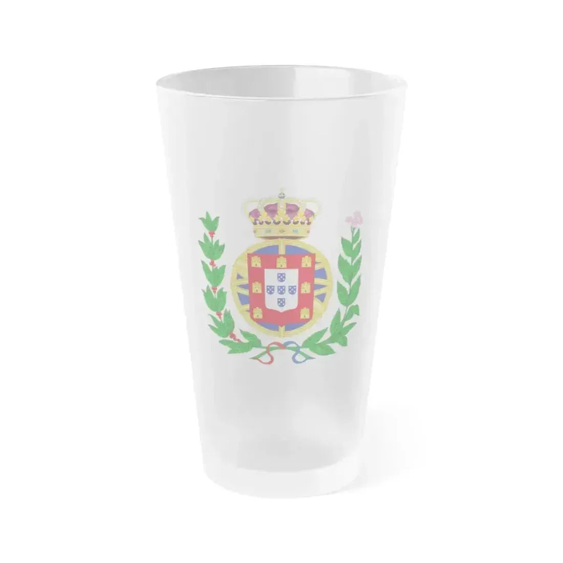 Arms of the United Kingdom of Portugal, Brazil and the Algarves (1815-1825) - Frosted Pint Glass 16oz 16oz Frosted - Go Mug Yourself
