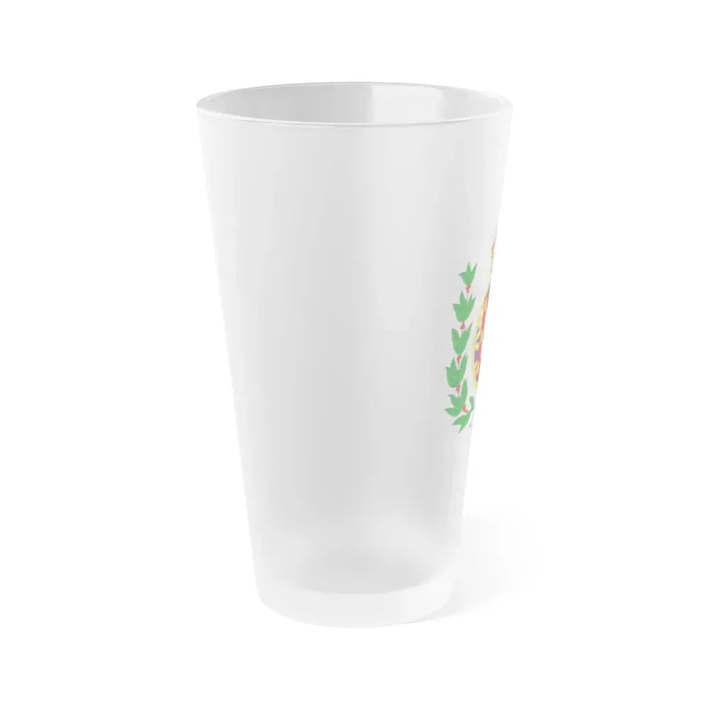 Arms of the United Kingdom of Portugal, Brazil and the Algarves (1815-1825) - Frosted Pint Glass 16oz - Go Mug Yourself