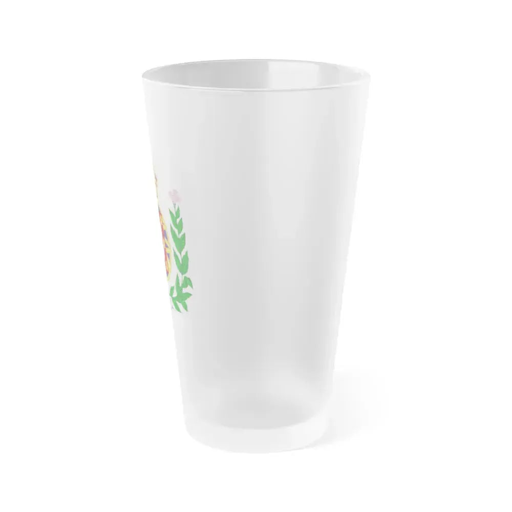 Arms of the United Kingdom of Portugal, Brazil and the Algarves (1815-1825) - Frosted Pint Glass 16oz - Go Mug Yourself