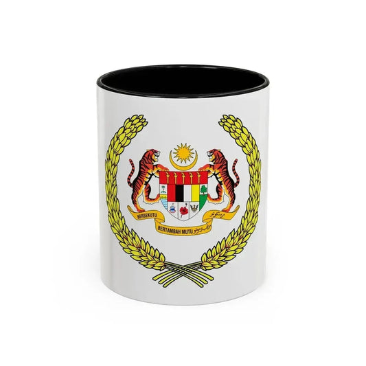 Arms of the Yang di-Pertuan Agong of Malaysia - Accent Coffee Mug 11oz Black - Go Mug Yourself