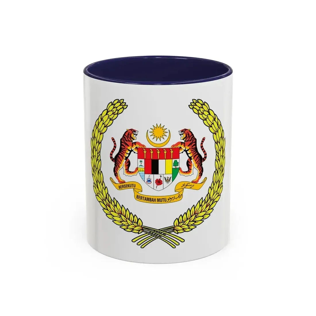 Arms of the Yang di-Pertuan Agong of Malaysia - Accent Coffee Mug 11oz Navy - Go Mug Yourself