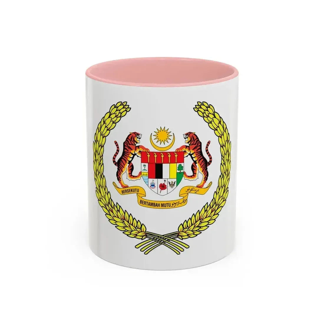Arms of the Yang di-Pertuan Agong of Malaysia - Accent Coffee Mug 11oz Pink - Go Mug Yourself