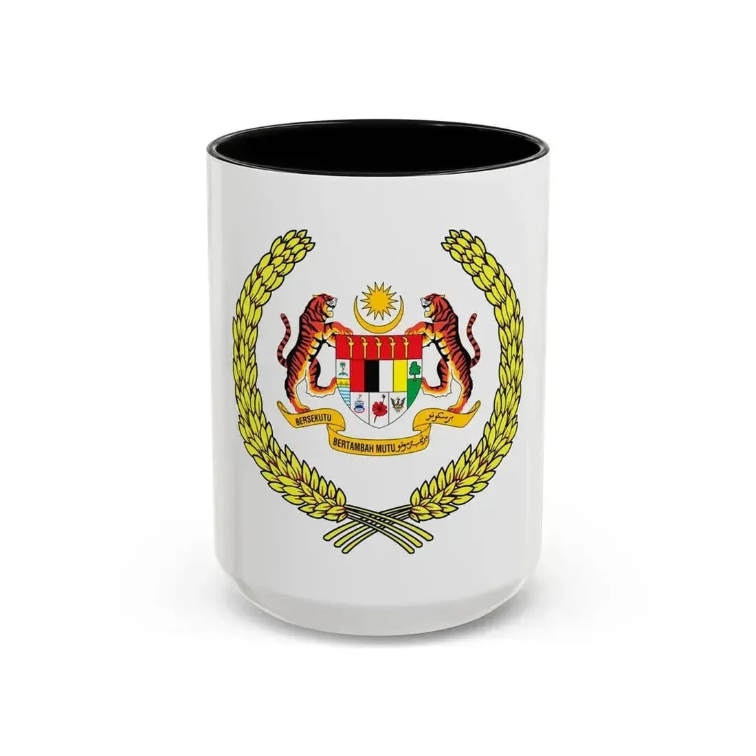 Arms of the Yang di-Pertuan Agong of Malaysia - Accent Coffee Mug 15oz Black - Go Mug Yourself