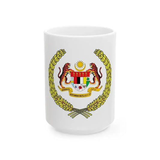 Arms of the Yang di-Pertuan Agong of Malaysia - White Coffee Mug 15oz - Go Mug Yourself