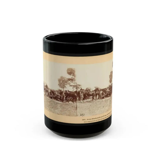 Army Blacksmith And Forge, Antietam, Sept., 1862 (U.S. Civil War) Black Coffee Mug 15oz - Go Mug Yourself