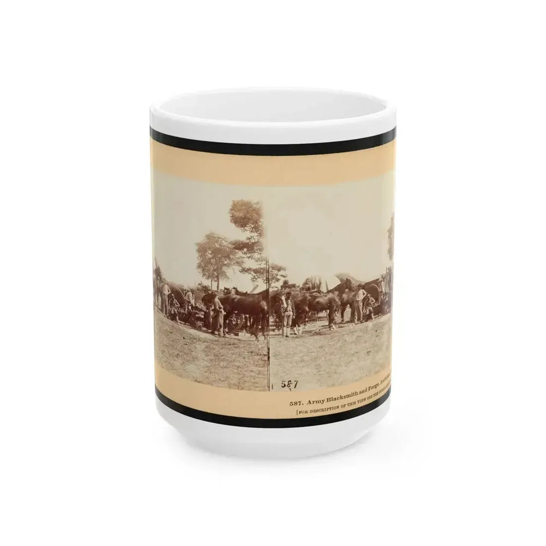 Army Blacksmith And Forge, Antietam, Sept., 1862 (U.S. Civil War) White Coffee Mug 15oz - Go Mug Yourself