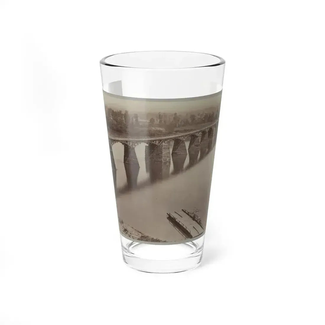 Army Bridge Across The Tennessee River At Chattanooga, L8121 (U.S. Civil War) Pint Glass 16oz 16oz - Go Mug Yourself