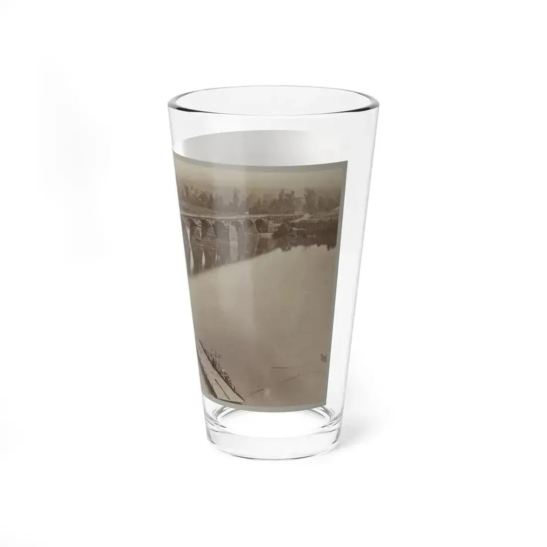 Army Bridge Across The Tennessee River At Chattanooga, L8121 (U.S. Civil War) Pint Glass 16oz - Go Mug Yourself