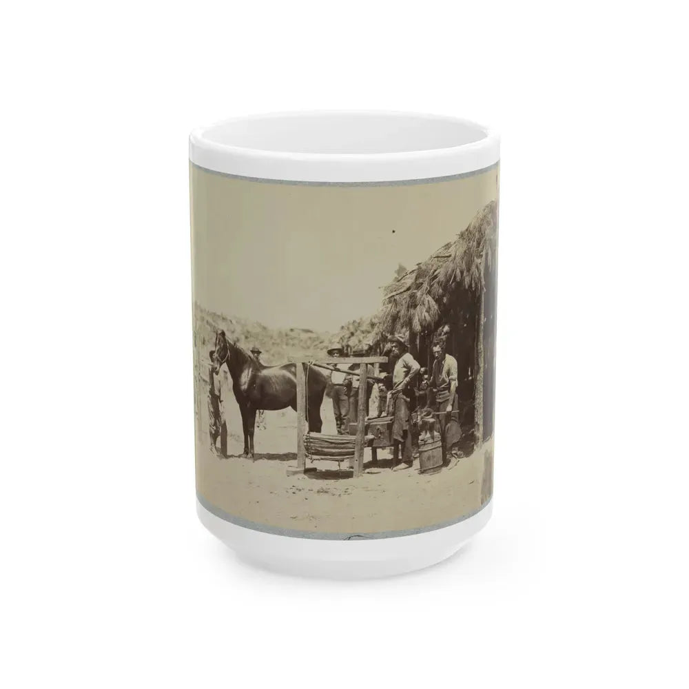 Army Forge In Front Of Petersburg, Va. (U.S. Civil War) White Coffee Mug 15oz - Go Mug Yourself