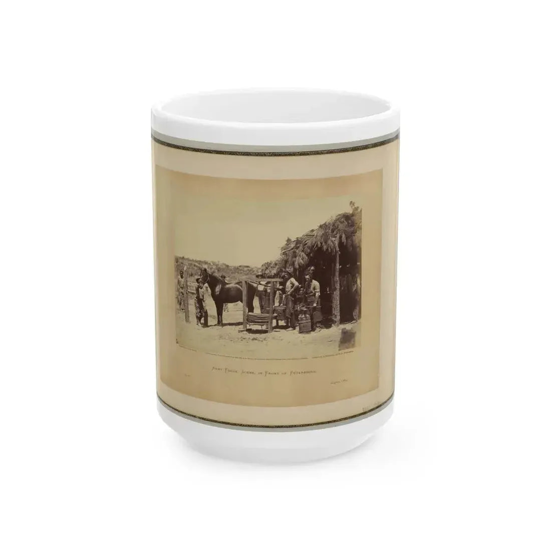 Army Forge Scene, In Front Of Petersburg (U.S. Civil War) White Coffee Mug 15oz - Go Mug Yourself