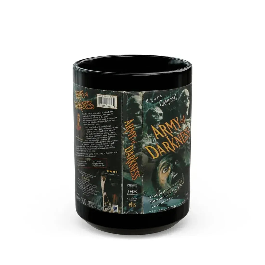 ARMY OF DARKNESS (VHS COVER) - Black Coffee Mug 15oz - Go Mug Yourself