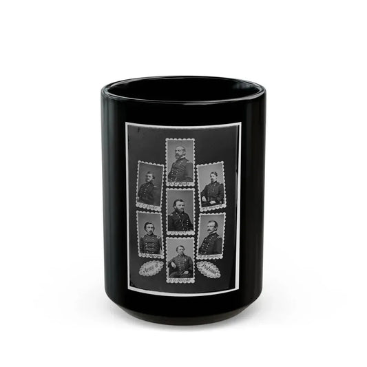Army Of Potomac  J.C. Parke, C.G. Meade, W.S. Hancock, G.K. Warren, U.S. Grant, A.A. Humphrey, And H.C. Wright 001 (U.S. Civil War) Black Coffee Mug 15oz - Go Mug Yourself
