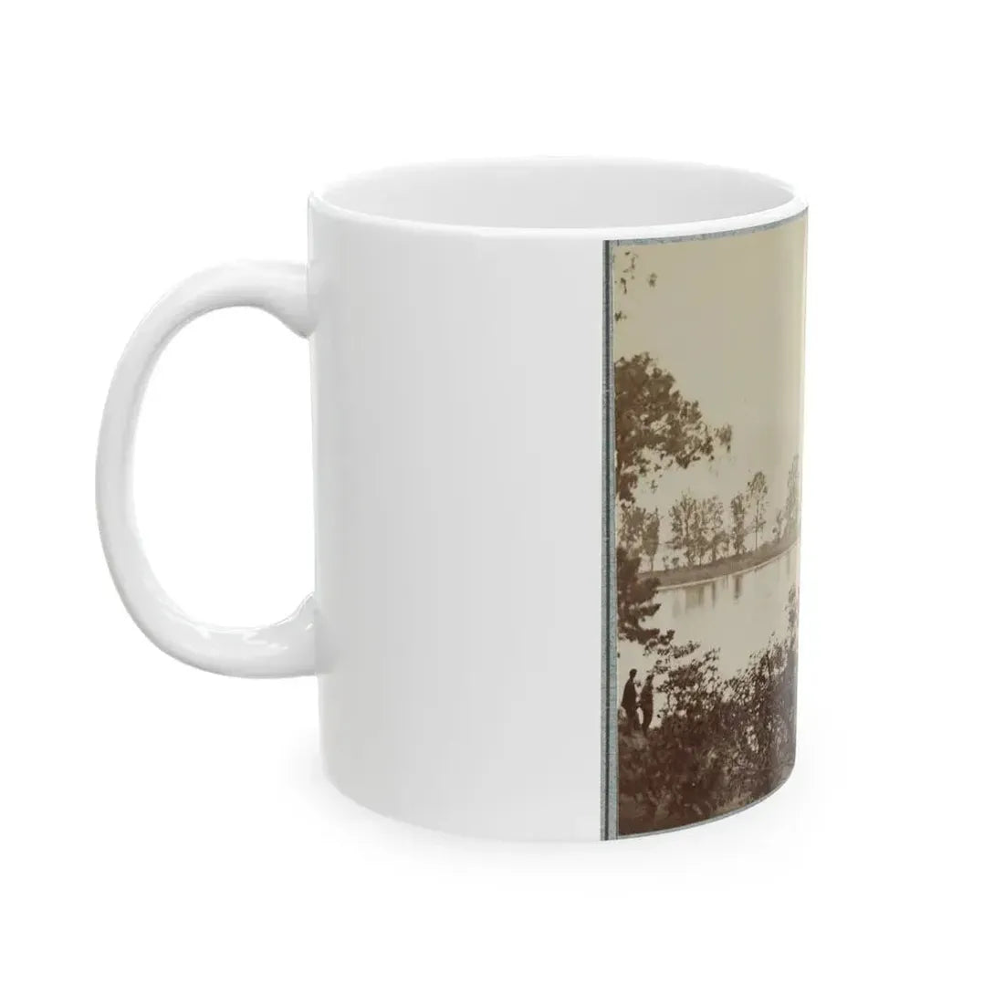 Army Of The James, Pontoon Bridges Across James River At Deep Bottom And Varina 001 (U.S. Civil War) White Coffee Mug - Go Mug Yourself