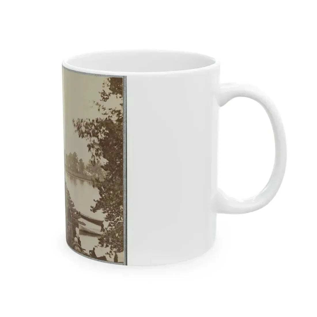 Army Of The James, Pontoon Bridges Across James River At Deep Bottom And Varina 001 (U.S. Civil War) White Coffee Mug - Go Mug Yourself
