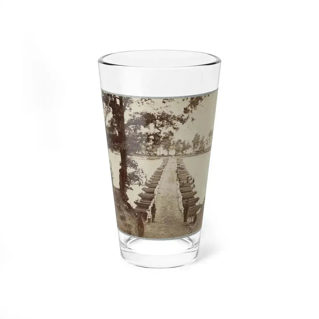 Army Of The James, Pontoon Bridges Across James River At Deep Bottom And Varina 002 (1) (U.S. Civil War) Pint Glass 16oz - Go Mug Yourself