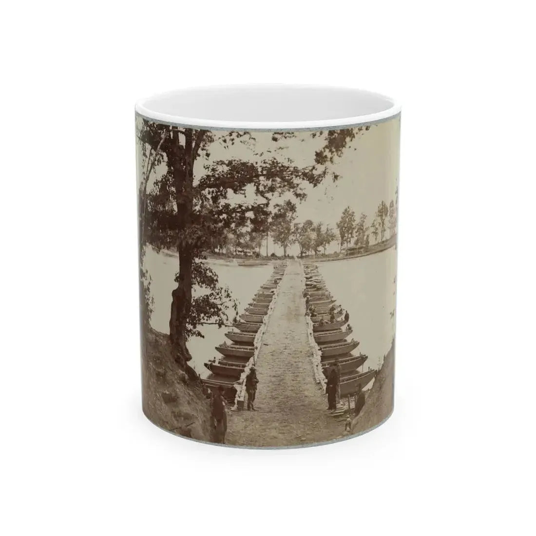 Army Of The James, Pontoon Bridges Across James River At Deep Bottom And Varina 002 (1) (U.S. Civil War) White Coffee Mug 11oz - Go Mug Yourself