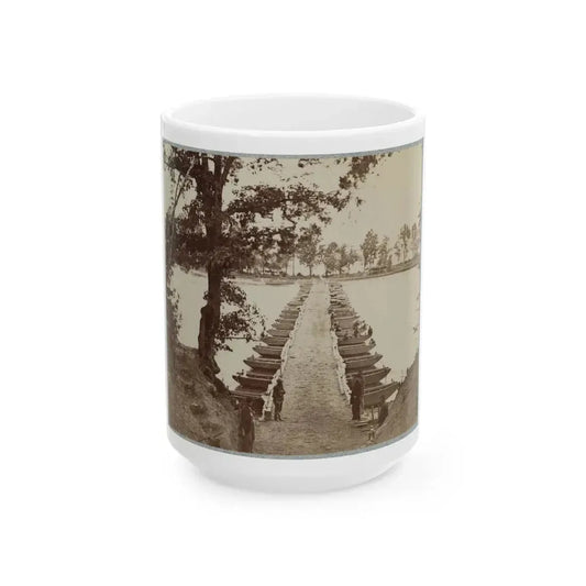 Army Of The James, Pontoon Bridges Across James River At Deep Bottom And Varina 002 (1) (U.S. Civil War) White Coffee Mug 15oz - Go Mug Yourself