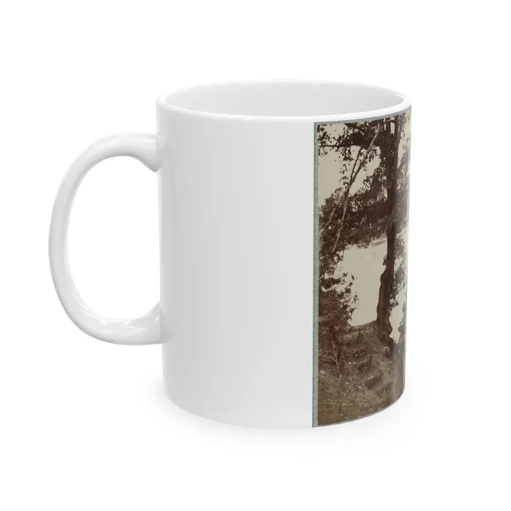 Army Of The James, Pontoon Bridges Across James River At Deep Bottom And Varina 002 (1) (U.S. Civil War) White Coffee Mug - Go Mug Yourself