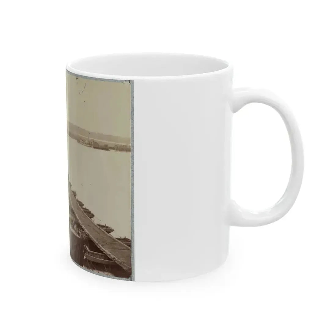 Army Of The James, Pontoon Bridges Across James River At Deep Bottom And Varina (U.S. Civil War) White Coffee Mug - Go Mug Yourself
