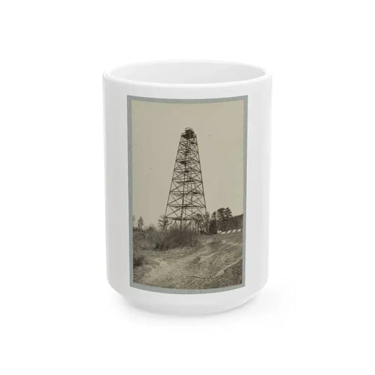 Army Of The James, Signal Tower On Left Of Bermuda Hundred Lines (U.S. Civil War) White Coffee Mug 15oz - Go Mug Yourself