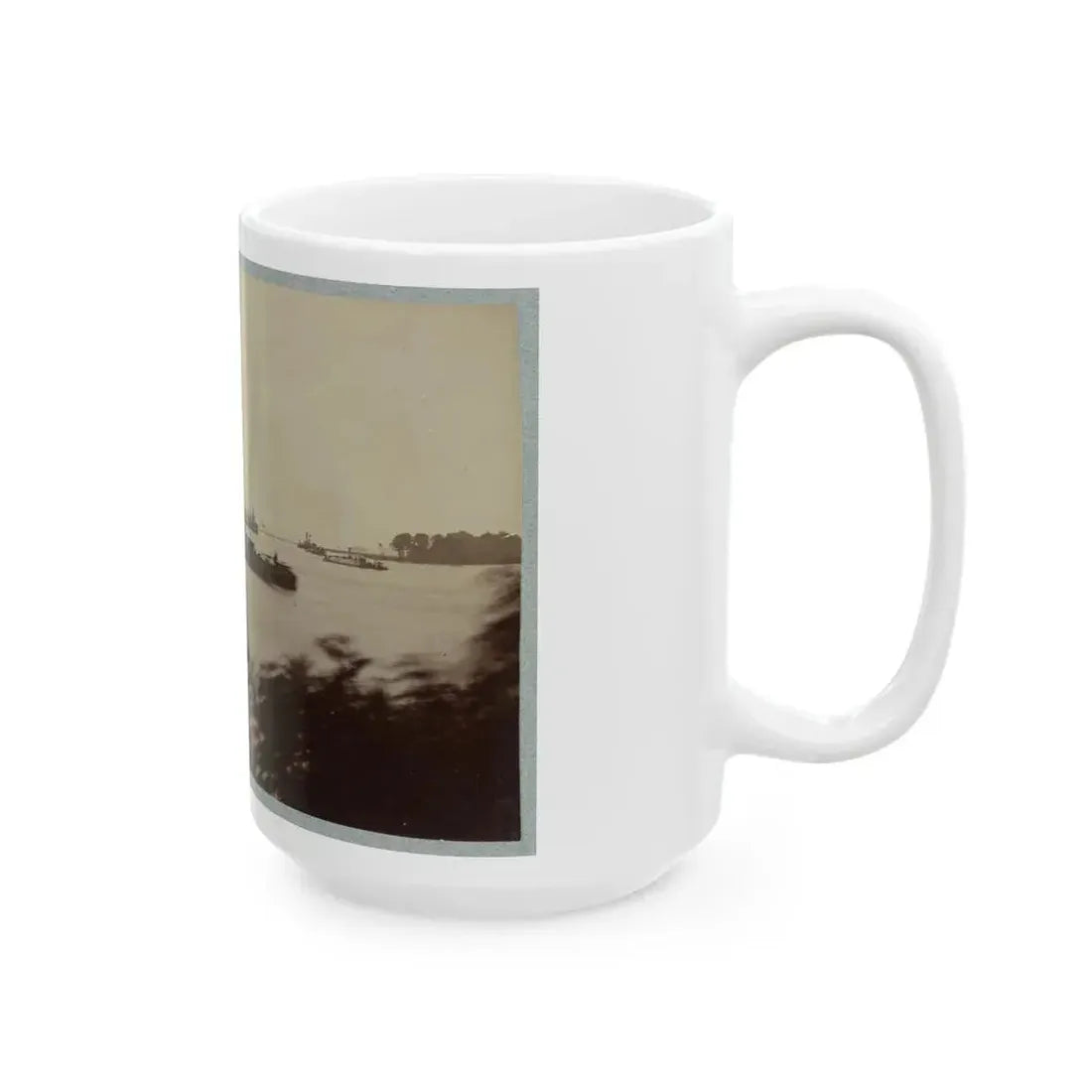 Army Transports In James River, Va. Near Deep Bottom 001 (U.S. Civil War) White Coffee Mug - Go Mug Yourself