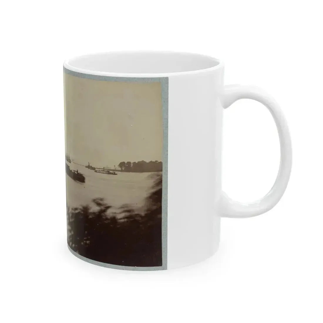 Army Transports In James River, Va. Near Deep Bottom 001 (U.S. Civil War) White Coffee Mug - Go Mug Yourself