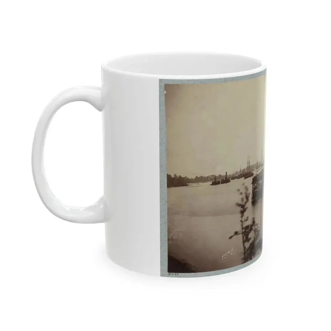 Army Transports In James River, Va. Near Deep Bottom 001 (U.S. Civil War) White Coffee Mug - Go Mug Yourself