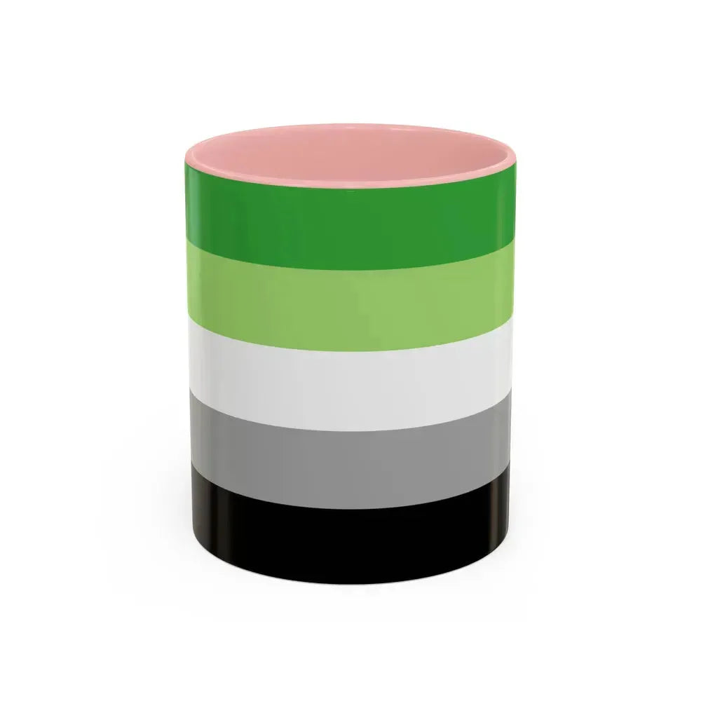 Aromantic Pride Flag - Accent Coffee Mug 11oz Pink - Go Mug Yourself