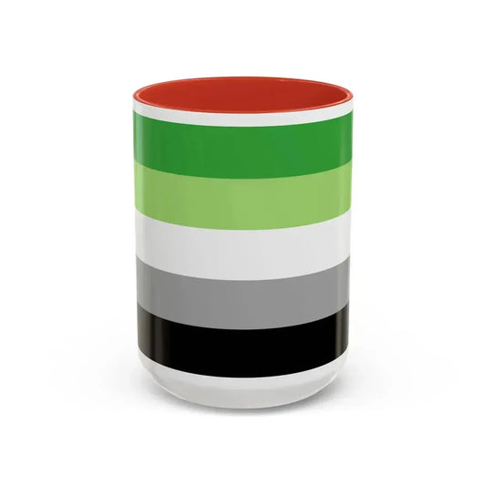 Aromantic Pride Flag - Accent Coffee Mug 15oz Red - Go Mug Yourself