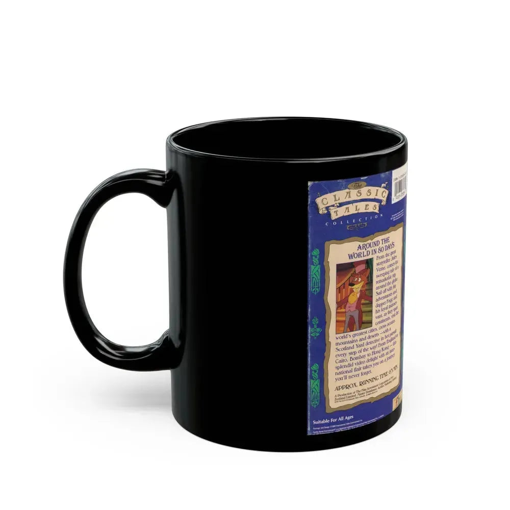 AROUND THE WORLD IN 80 DAYS CARTOON CLASSIC TALES COLLECTION FAMILY HOME ENTERTAINMENT FHE (VHS COVER) - Black Coffee Mug - Go Mug Yourself