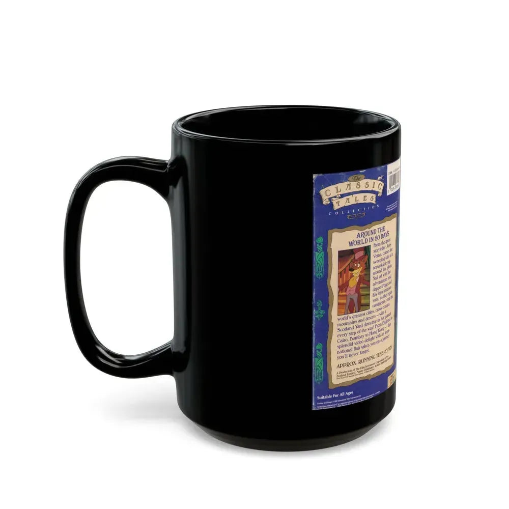 AROUND THE WORLD IN 80 DAYS CARTOON CLASSIC TALES COLLECTION FAMILY HOME ENTERTAINMENT FHE (VHS COVER) - Black Coffee Mug - Go Mug Yourself