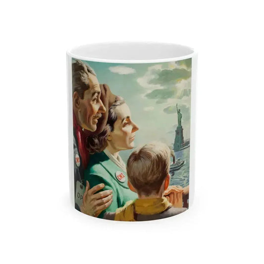 Arriving in America - White Coffee Mug 11oz - Go Mug Yourself